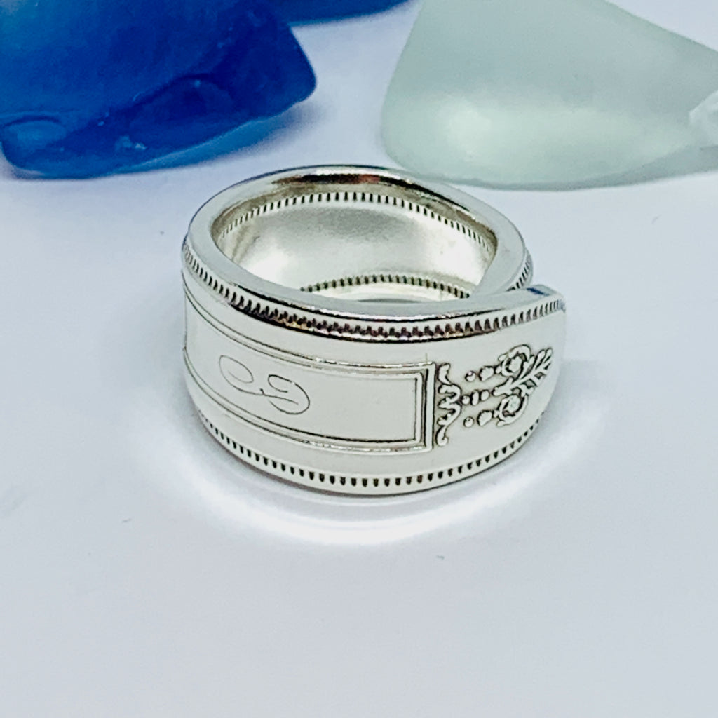 Sterling Silver Vintage Monogram Ring