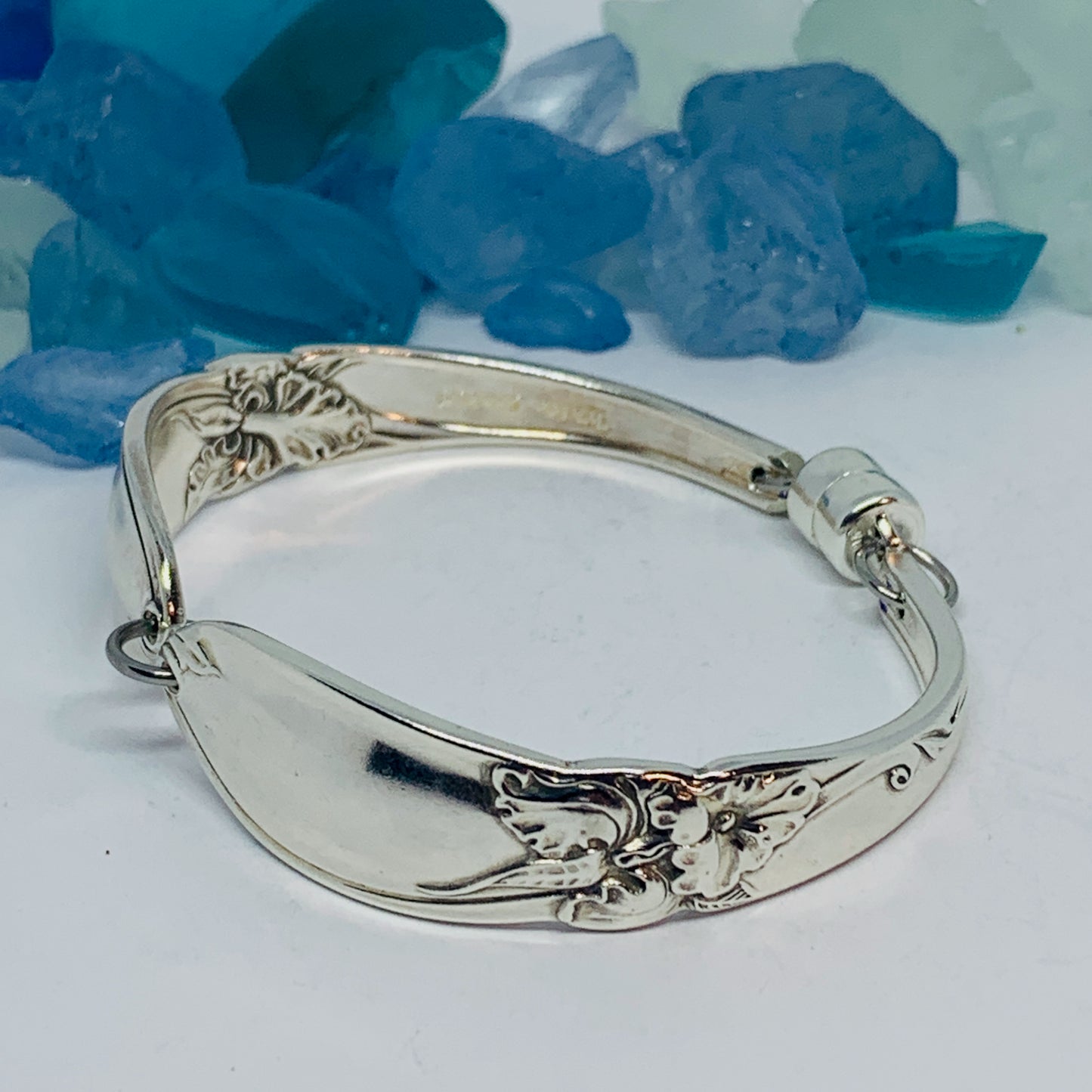 “White Orchid” 1953 Spoon Bracelet | Vintage Silverware | Community (Oneida) | UpCycled Bracelet | Silverware Spoon Bracelet | Antique Spoon Bracelet