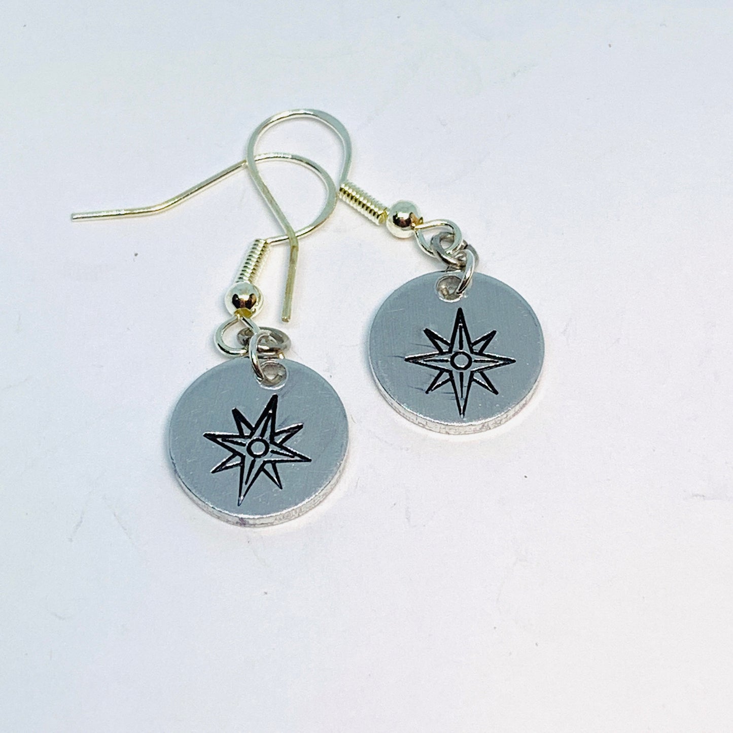 Bethlehem Star Compass - Hand Stamped Earrings