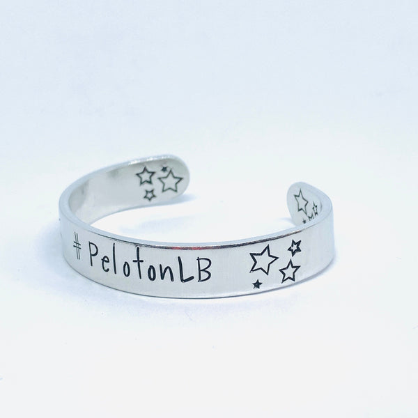 Peloton Inspired Leaderboard Handle - Hand Stamped Cuff Bracelet - Personalize Me!