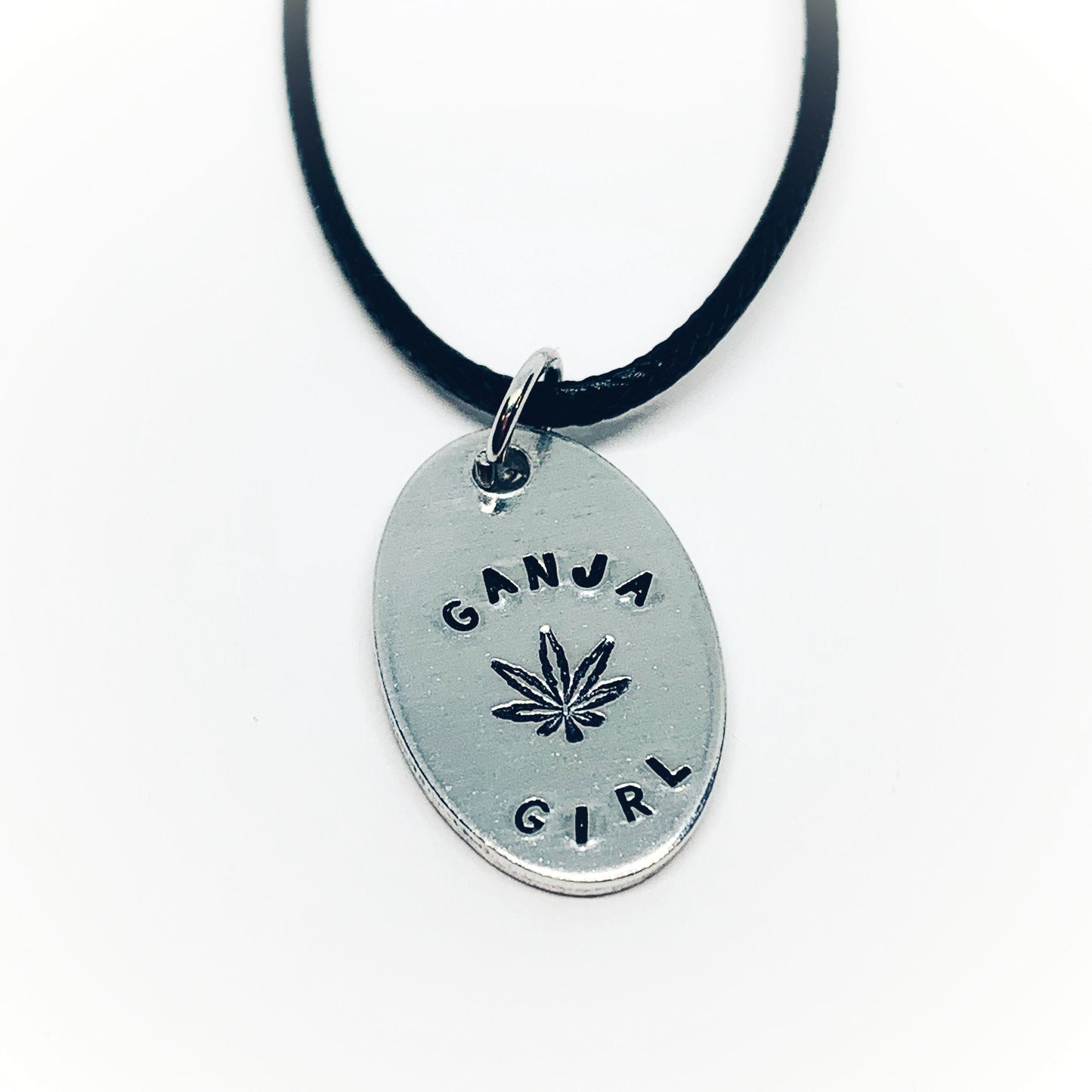 Ganga Girl Hemp Weed - Hand Stamped BoHo Necklace