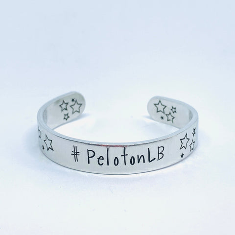Peloton Inspired Leaderboard Handle - Hand Stamped Cuff Bracelet - Personalize Me!