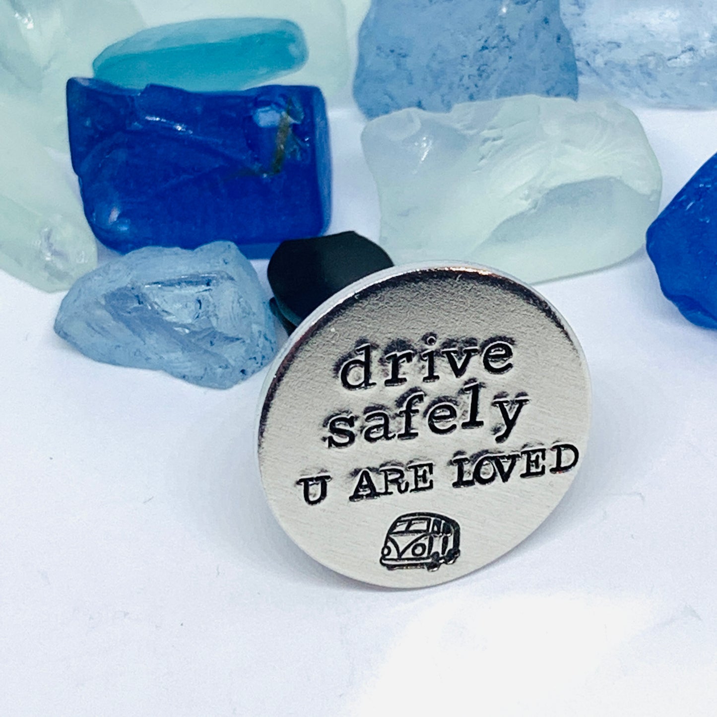 Drive Safely Vent Clip - Hand Stamped Metal | New Driver | Old Driver | Mask Hook