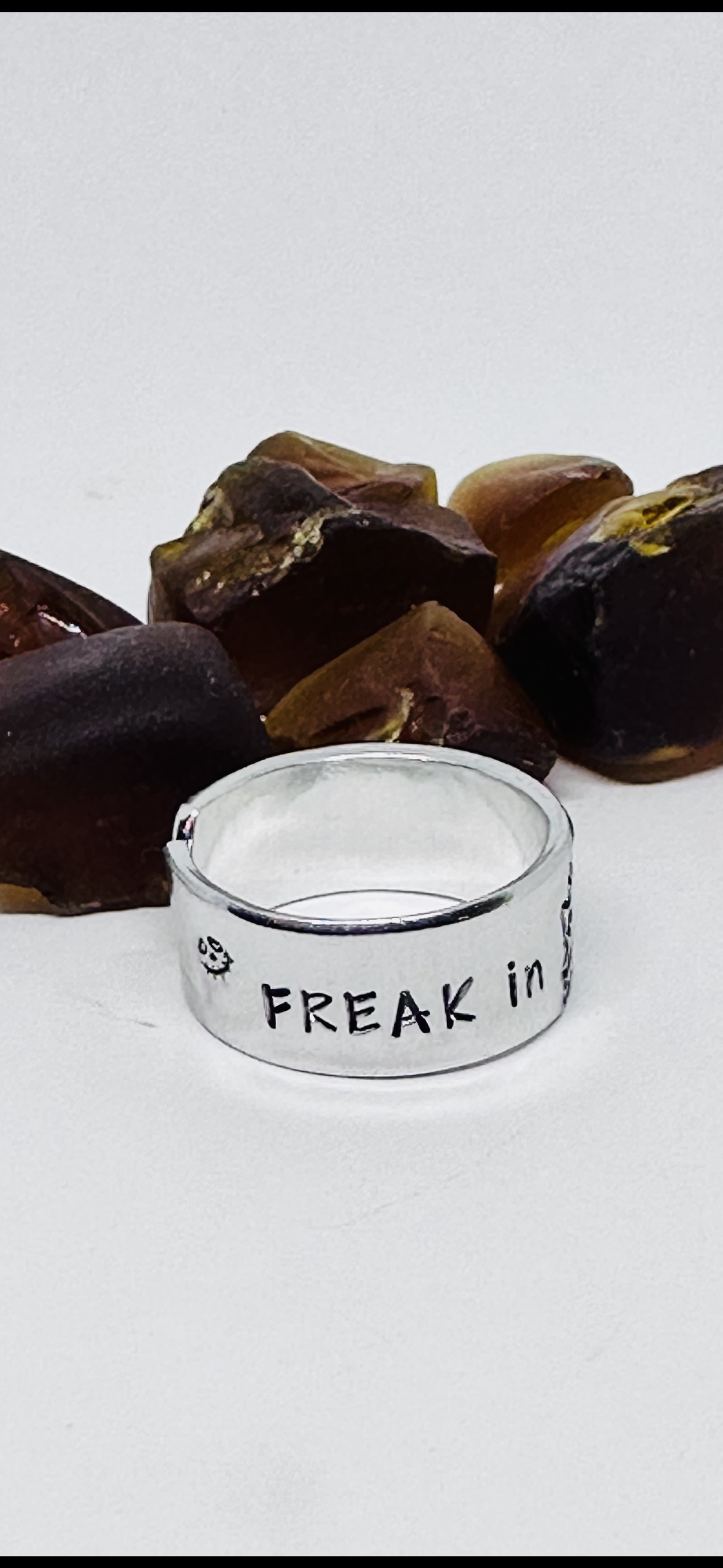 Freak in the Sheets - Hand Stamped Aluminum Cuff Ring | Adult Humor | Ghost | Spooky | Halloween