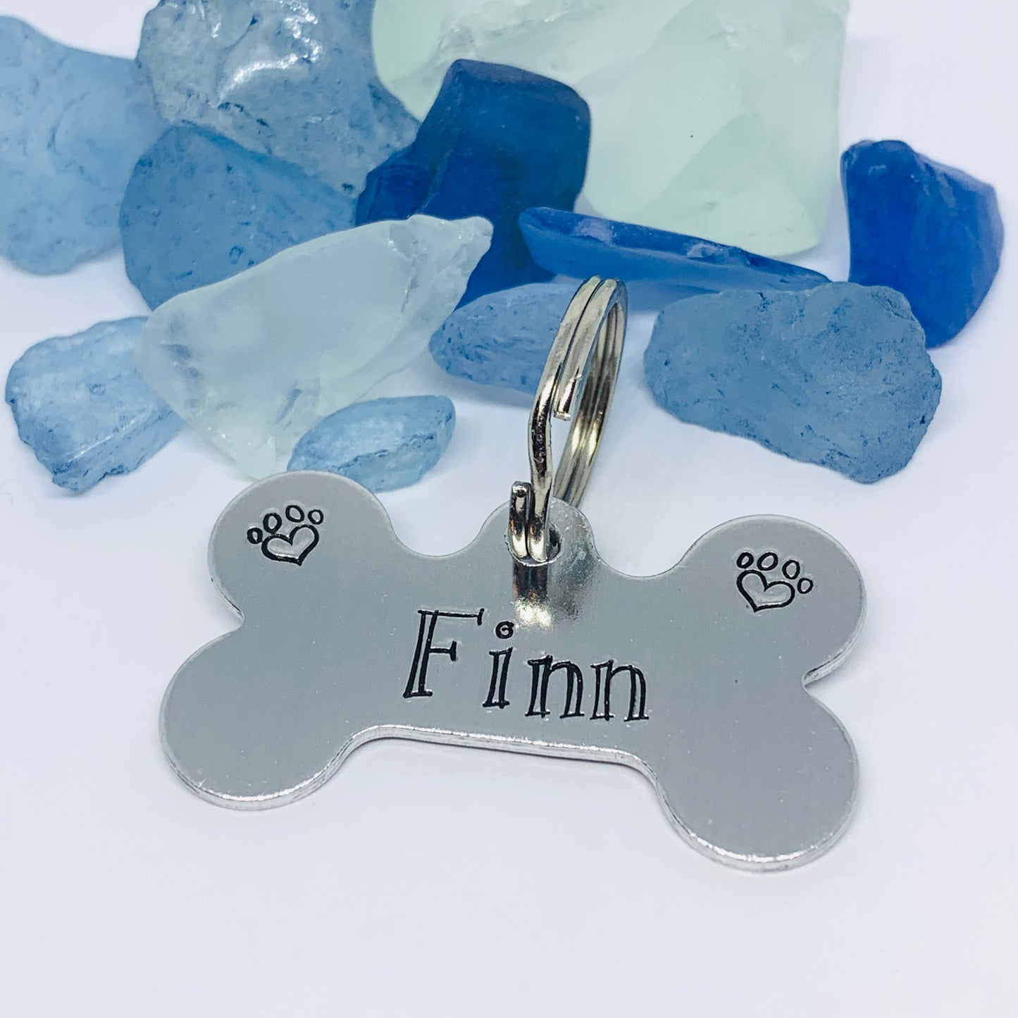 Personalized Pet Tag | Custom Dog Tag | Cat Tag | Cat Collar Tag | Cat ID Tag | Dog ID Tag | Dog Name Tag | Bone-Shaped - Hand Stamped Pet ID Tag