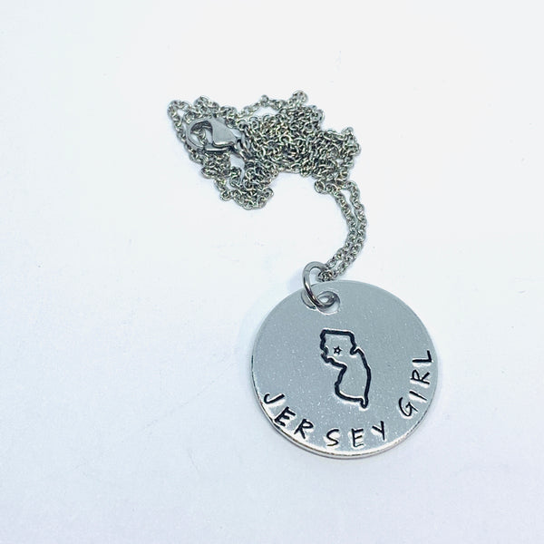 Jersey Girl Tag - Hand Stamped Necklace
