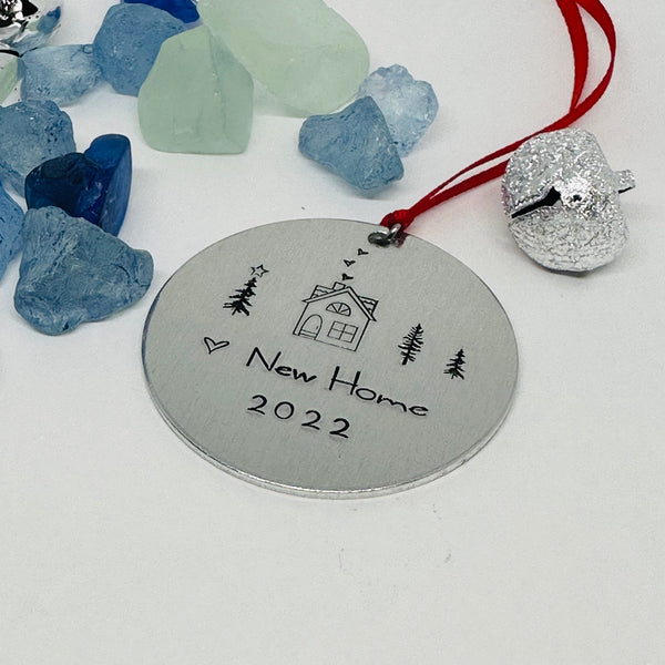 New Home Dated Hand Stamped Ornament | Aluminum Round | Realtor Christmas Gift | Hand Crafted Tree Decor | SOLD Buyer First House