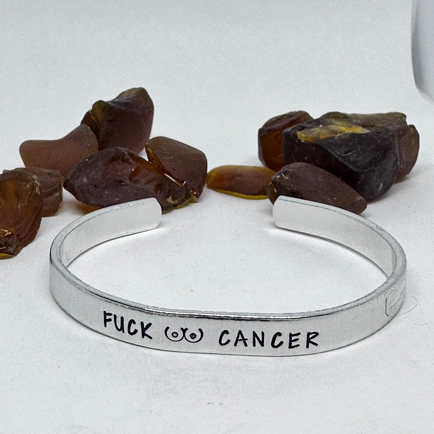 Fuck (.)(.) Cancer - Hand Stamped Cuff Bracelet