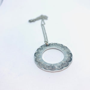 Fan Washer Necklace - Hand Stamped Necklace