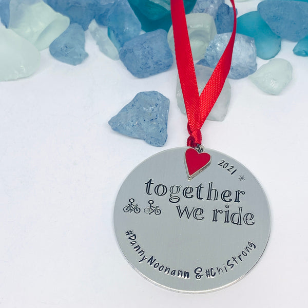 Peloton Ornament Together We Ride | Bicycle Hand Crafted Ornament | BFF Ornament Personalize | Peloton Squad Leaderboard Name