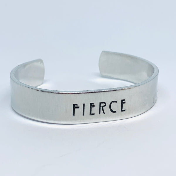 FIERCE - Hand Stamped Cuff Bracelet