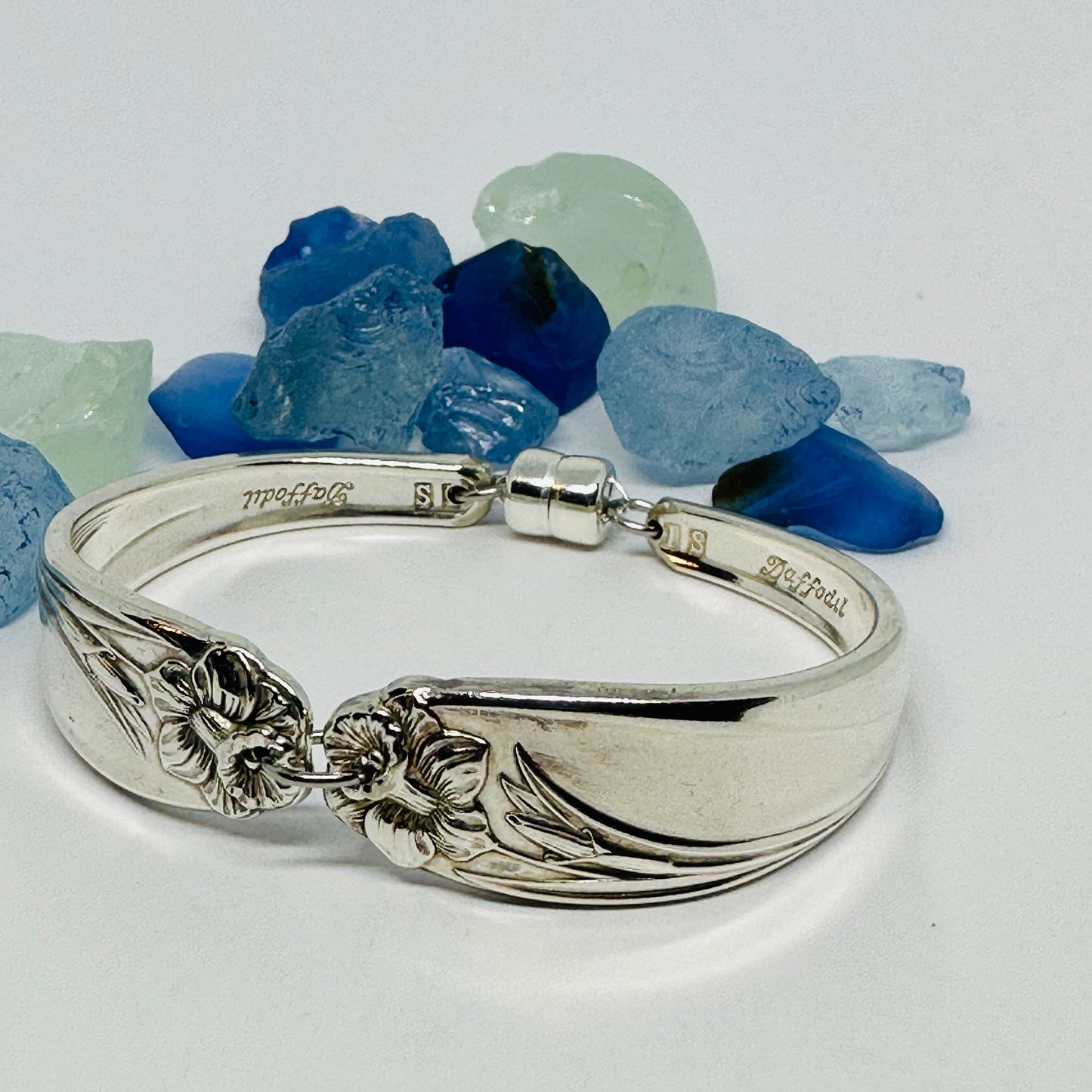“Daffodil” 1950 Vintage Spoon Bracelet | Silverware | Upcycled | Antique March Birth Flower