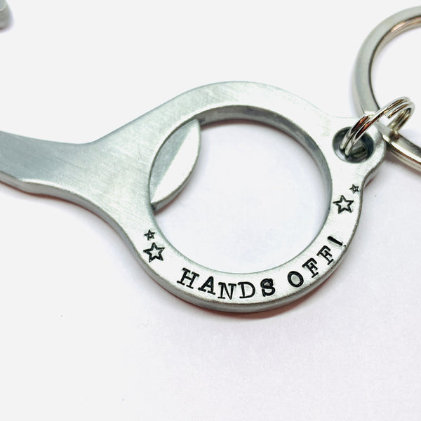 Hands Off! Hand Stamped Handy No-Touch Tool