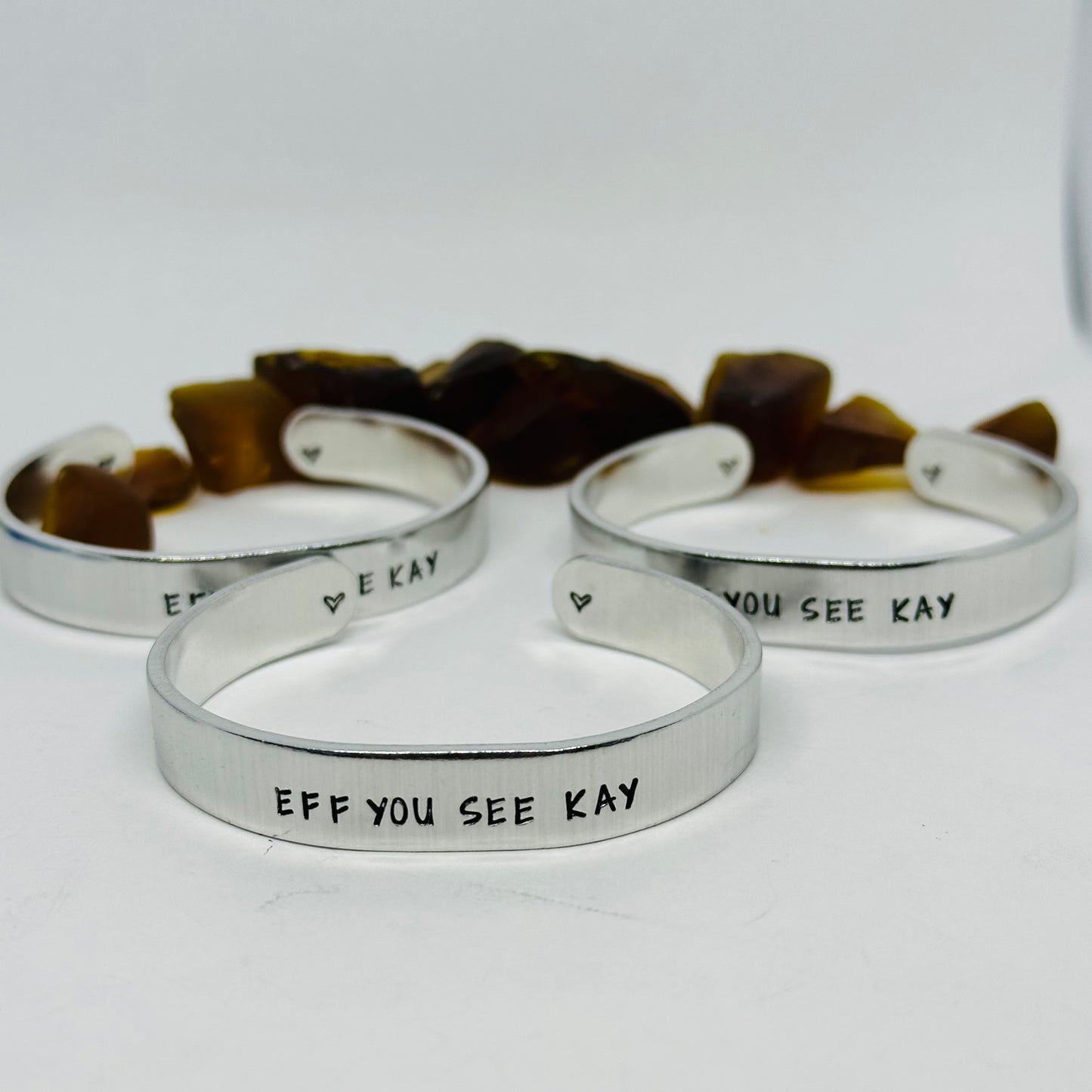 Adult Themed Hand Stamped EFF YOU SEE KAY Cuff Bracelet | FUCK Jewelry | Clever Design