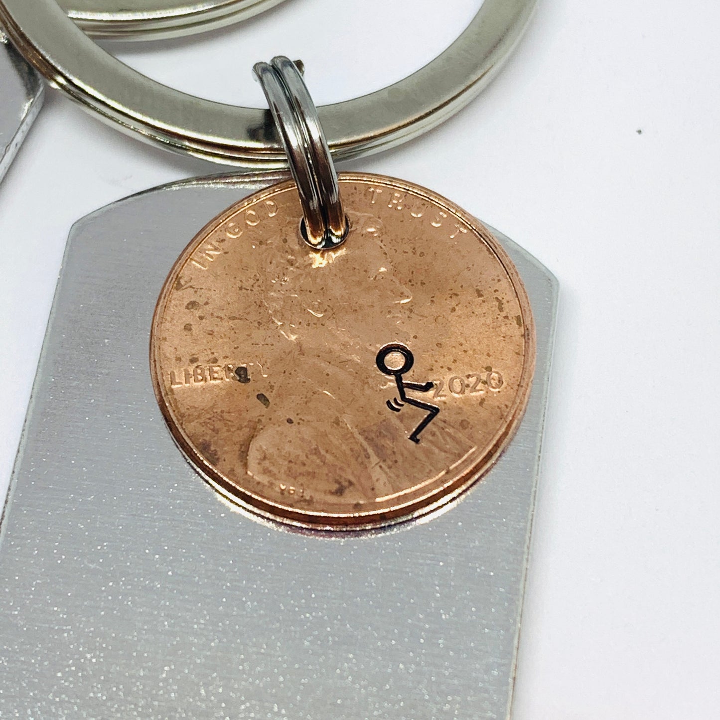 F*ck 2020 with Penny - Hand Stamped Metal Key Ring | Dog Tag 2020 Penny | Humping 2020 Key Chain | Adult Mature