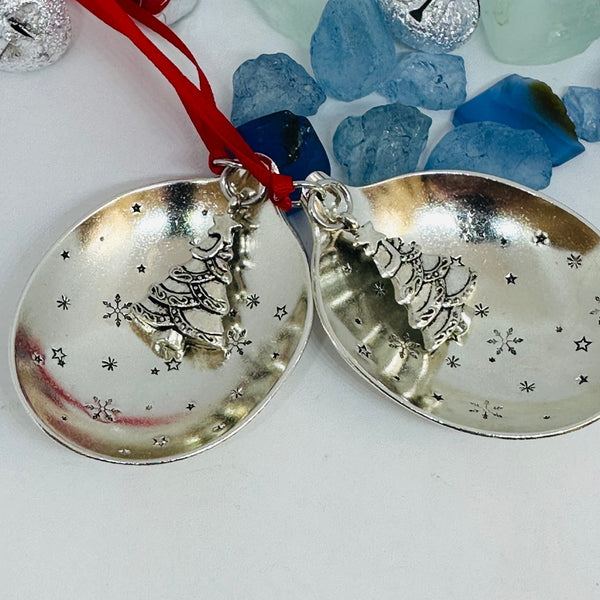 Vintage Spoon Bowl Ornament | Christmas Ornament | Hand Crafted Silver Plated Ornament | Holiday | Tree Decoration