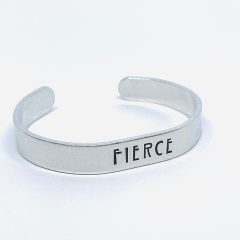 FIERCE - Hand Stamped Cuff Bracelet
