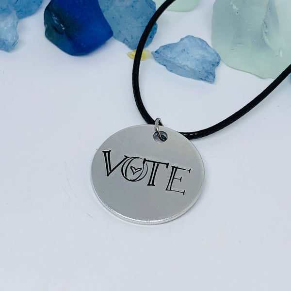 VOTE - Hand Stamped Ring and/or Necklace | Patriot Privilege | Democratic | Voting Rights | Presidential Senatorial