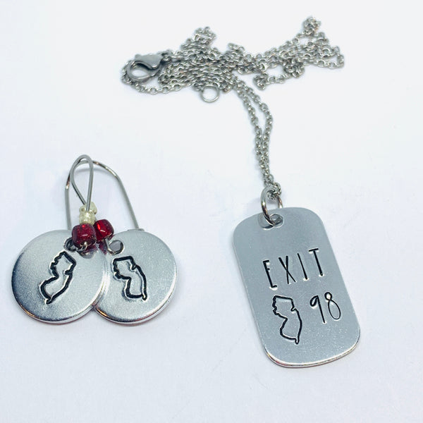 Exit # Tag - Hand Stamped Necklace