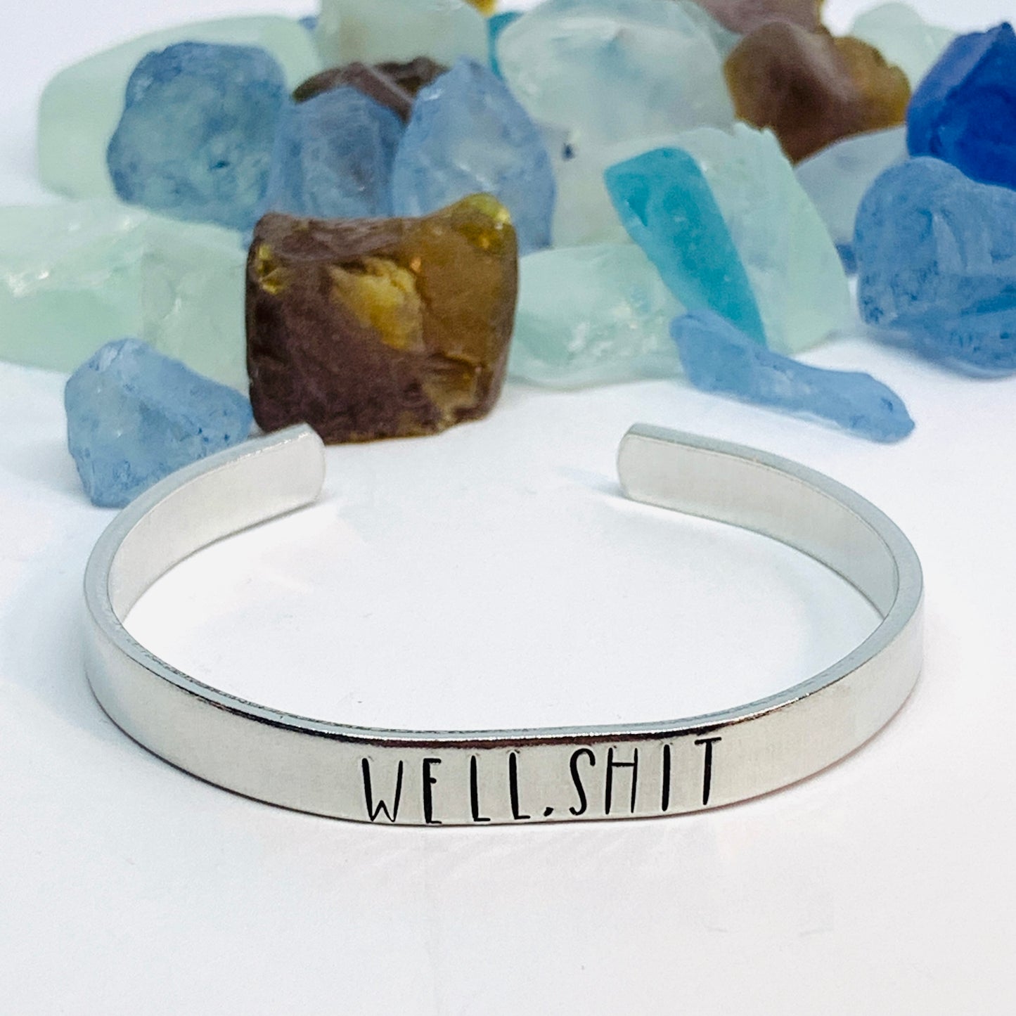 Well, shit - Hand Stamped Cuff Bracelet - Adult Mature