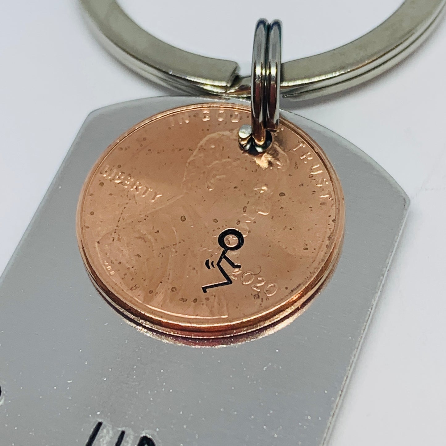 Up Yours 2020 with Penny - Hand Stamped Metal Key Ring | Dog Tag 2020 Penny | Humping 2020 Key Chain | Adult Mature | Dicks