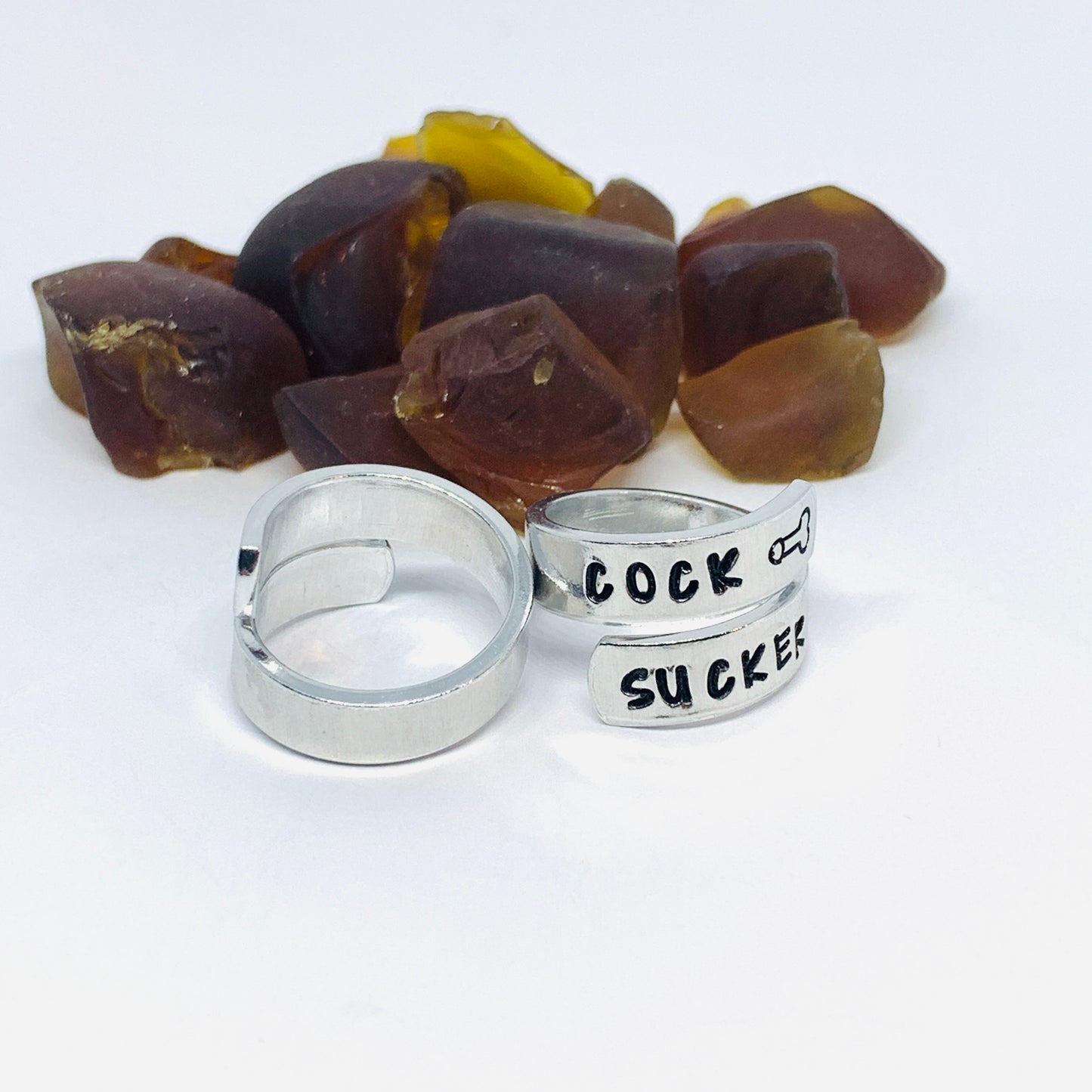 Cock Sucker Hand Stamped Ring | Adult Themed Gift | Sissy | Best Girlfriend | Sexy