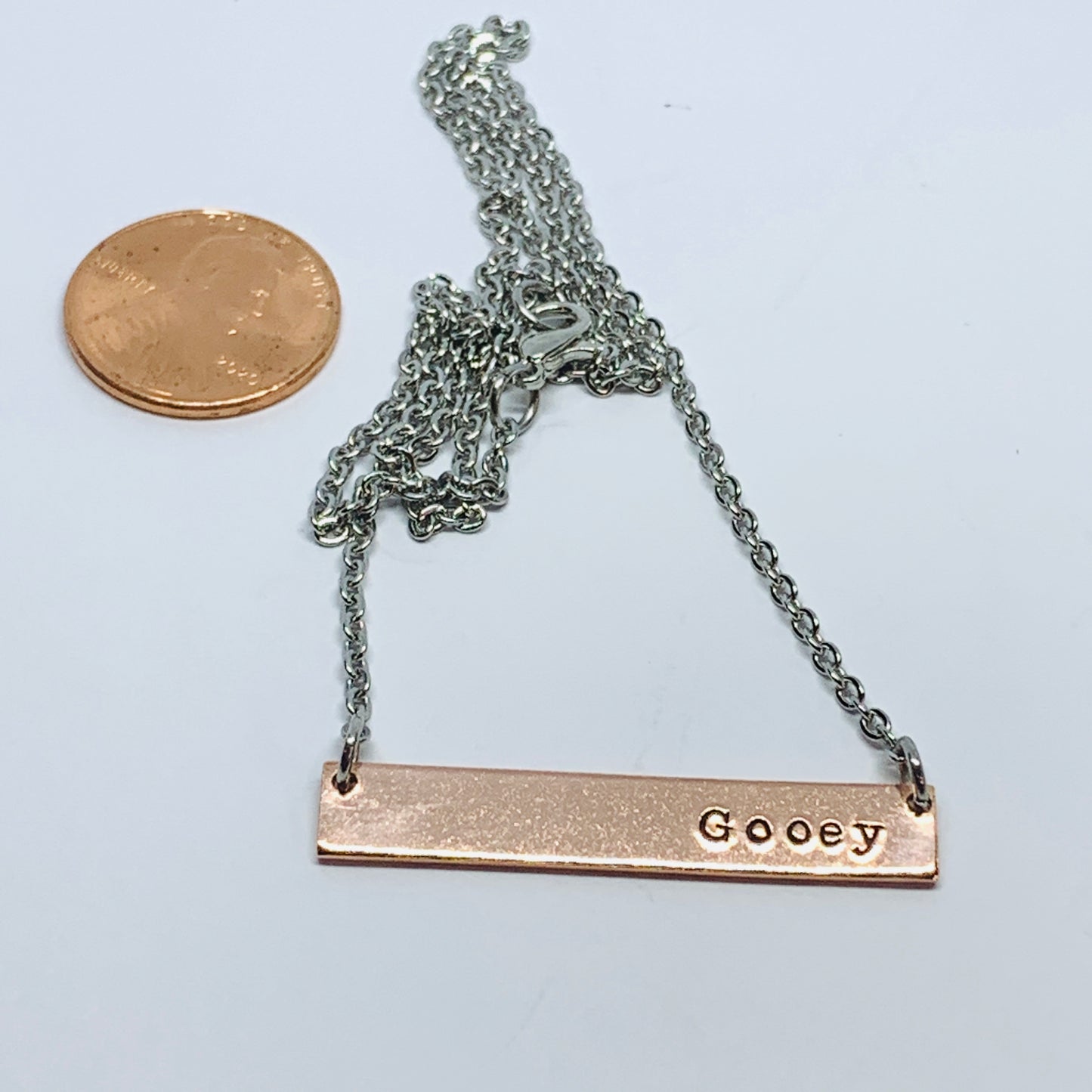 Gooey* - Hand Stamped Bar Necklace | Bar Necklace | Name Plate Custom Necklace | Personalized Bar Necklace | Gift for Her