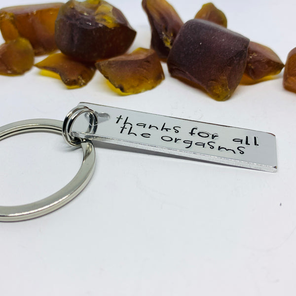 Thanks for all the Orgasms Key Ring | Sexy Key Ring | Adult Gift for Lovers | Keychain for Adults | Orgasm Key Ring | Anniversary Gift