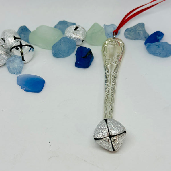 Vintage-look Icicle Ornaments | Limited Edition Holiday Decor | Window Charm | Jingle Bells | Garnet Teardrop