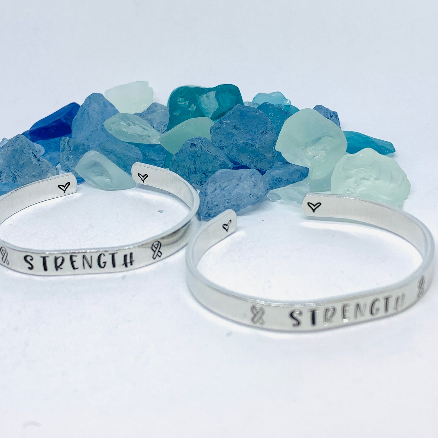 Strength - Hand Stamped Cuff Bracelet | Cancer Awareness | Motivational Jewelry