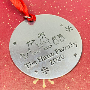 Personalized Family 2020 Ornament | Hand Stamped Holiday Ornament