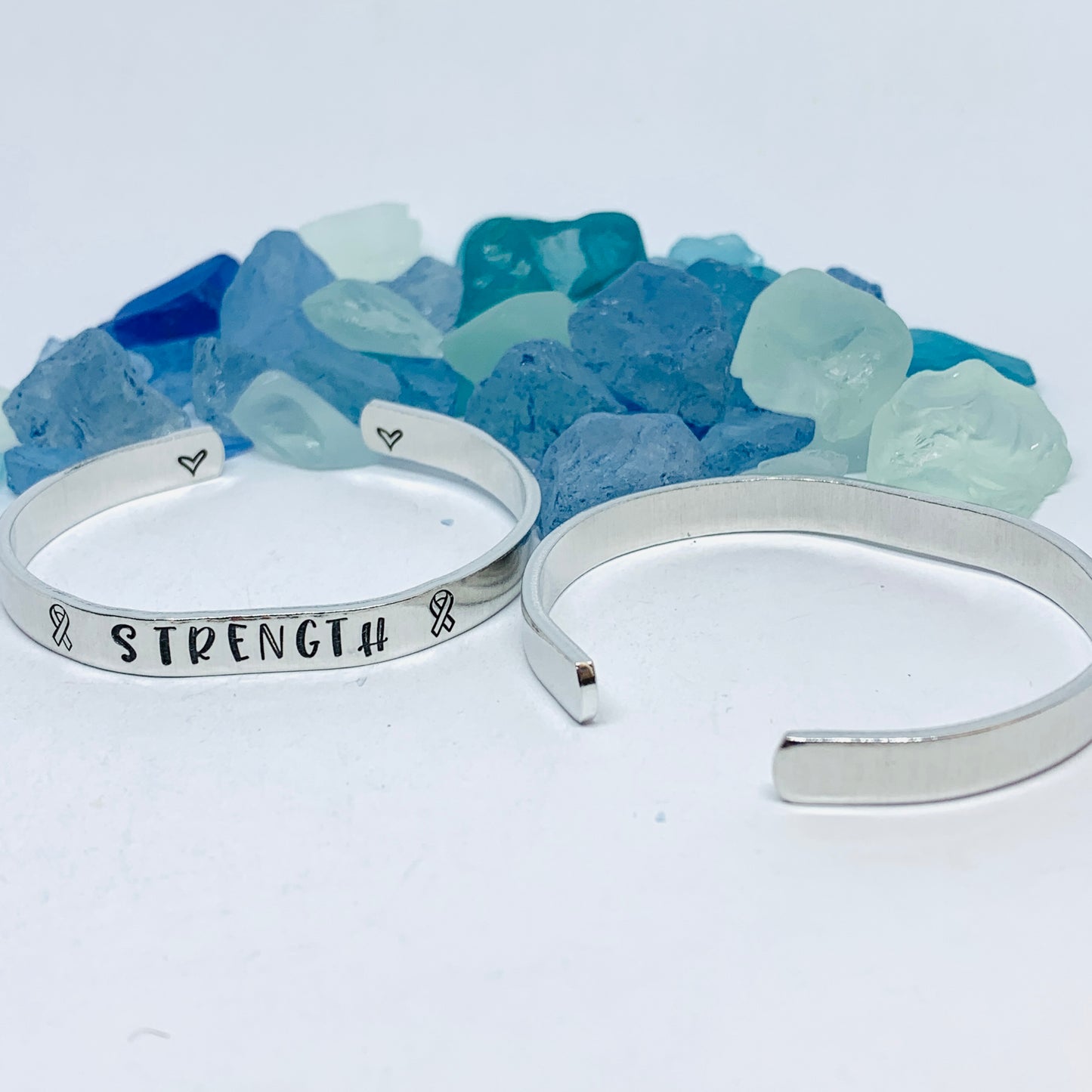 Strength - Hand Stamped Cuff Bracelet | Cancer Awareness | Motivational Jewelry