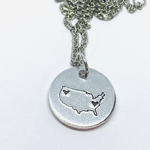 United States Distance - Hand Stamped Necklace