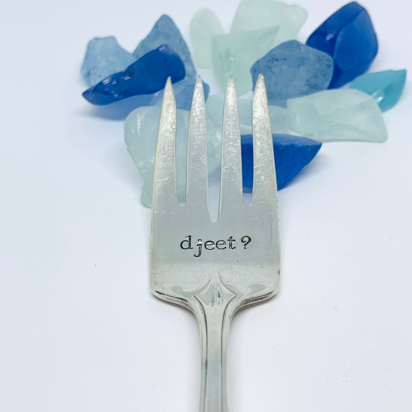 Vintage Silver Plated Hand Stamped Fork | Novelty