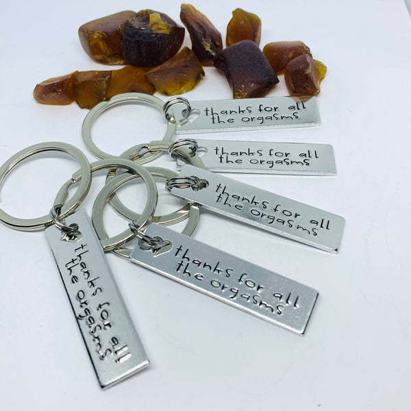 Thanks for all the Orgasms Key Ring | Sexy Key Ring | Adult Gift for Lovers | Keychain for Adults | Orgasm Key Ring | Anniversary Gift