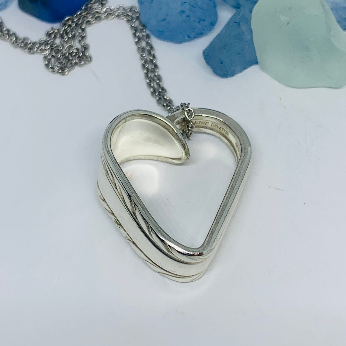 Hearts made from Vintage Silverware | Bent Spoon Fork | Heart-Shaped Pendant Necklace Keychain Key Ring | Silverware Jewelry | Love | Valentine's Day Gift