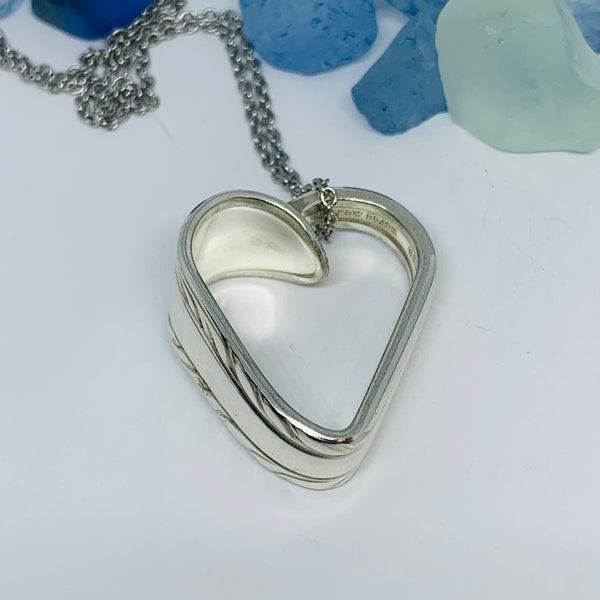 Vintage Spoon Heart Pendant | Bent Spoon | Heart-Shaped Necklace | Silverware Jewelry | Love | Valentine's Day Gift