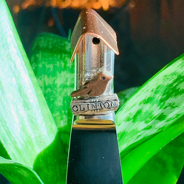 Vintage Silverware Bird House Plant Stake | Decorative Cheese Spreader | Bird Watcher Letter Opener | Copper Silverware Charms