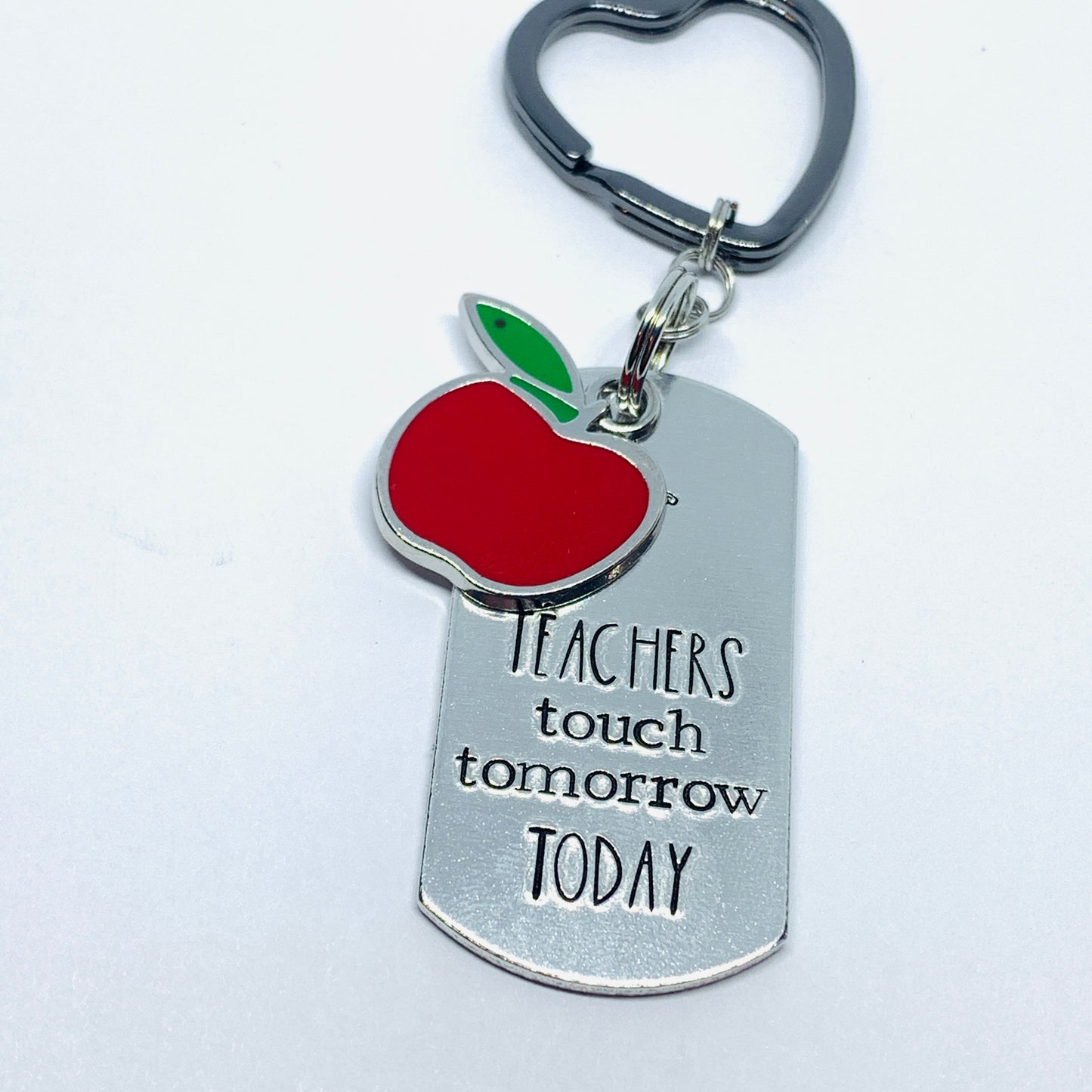 Teachers Touch Tomorrow Today Hand Stamped Key Ring | Educator Key Fob | Teacher Appreciation Week | Substitute Teacher | Gift for Teacher