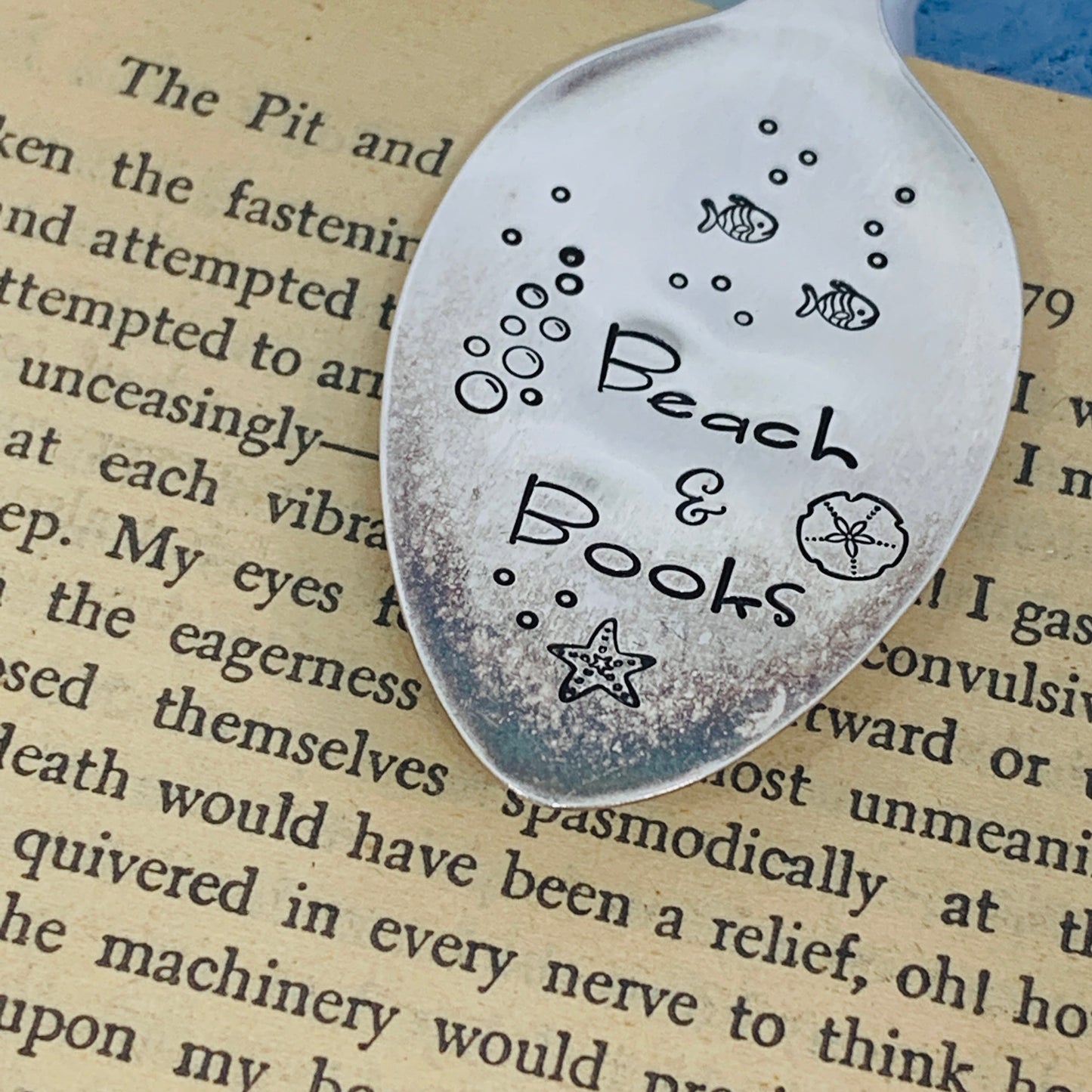 Vintage Spoon Hand Stamped Bookmark - Various Pattern & Sayings