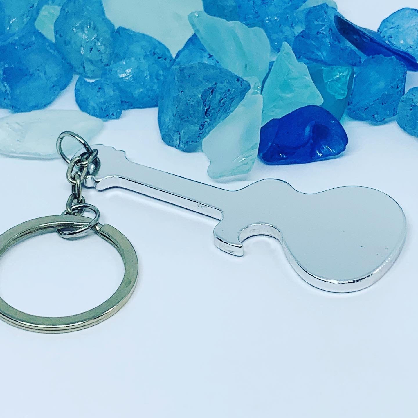 Guitar Shaped Hand Stamped Key Ring | Music Quote | The Pause is as Important as the Note | Truman Fisher | Musician Gift | Fit into Lyrics